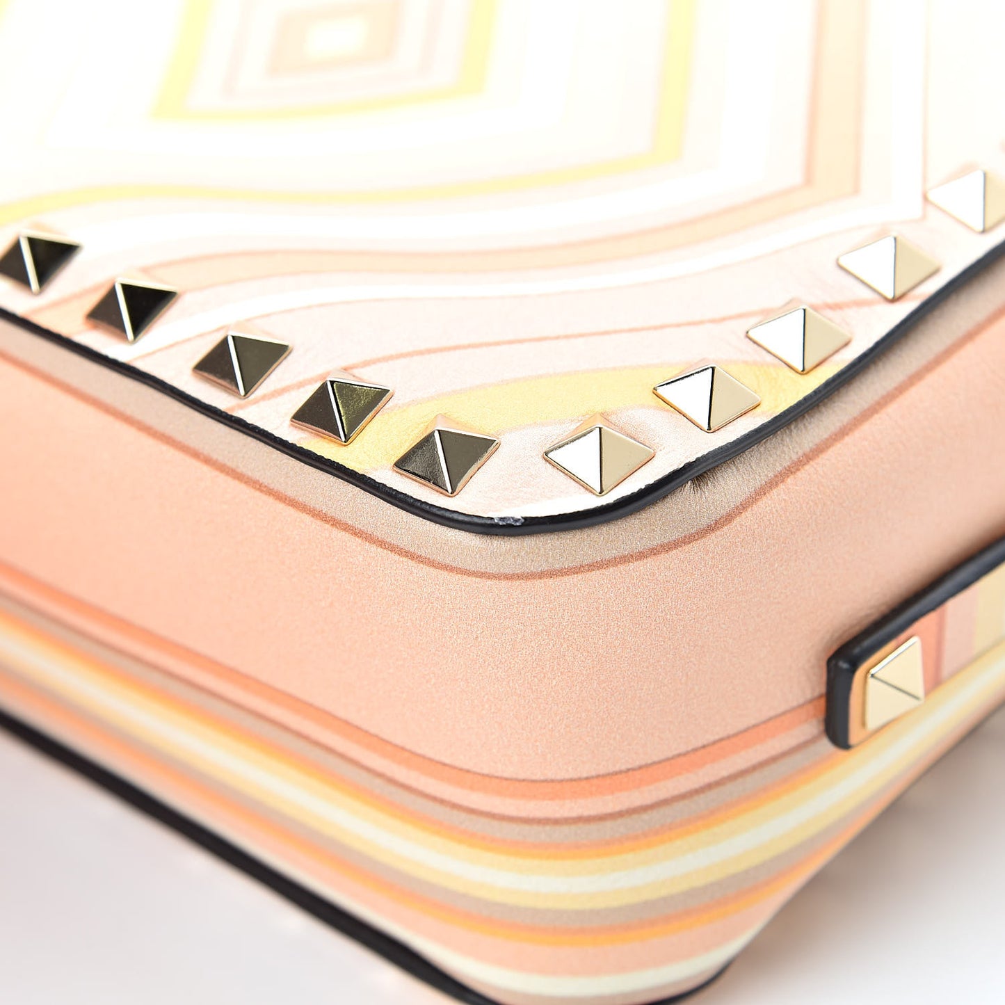 Vitello Native Couture 1975 Rockstud Camera Crossbody Bag Orange Multicolor