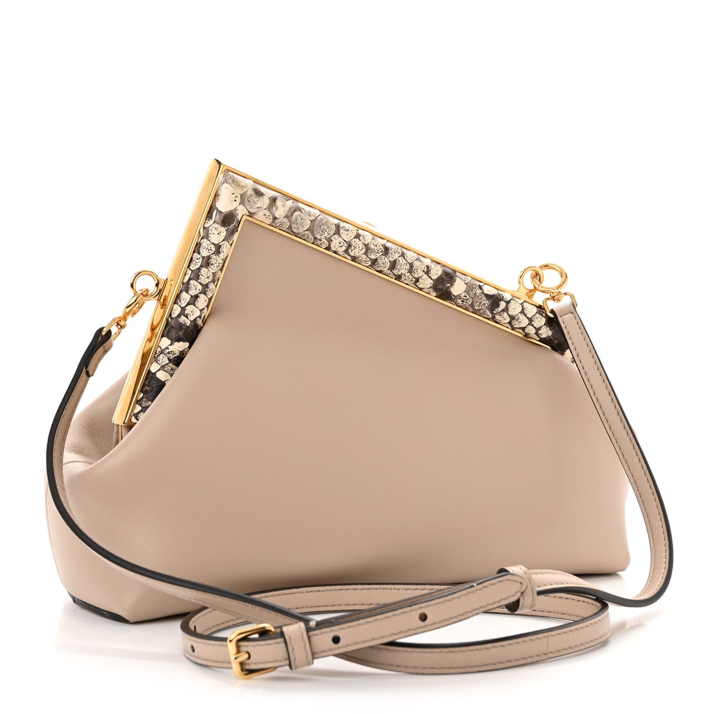 Shiny Nappa Snakeskin Small Fendi First Nuvola Roccia