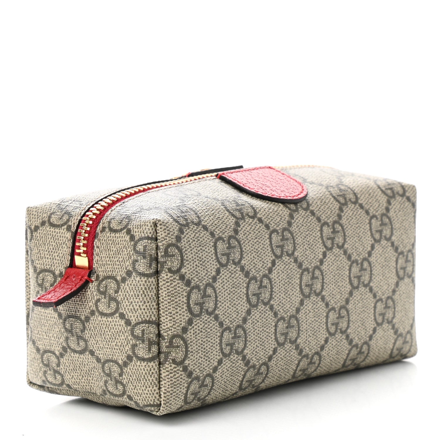 Gucci Soft GG Supreme Monogram Calfskin Small Ophidia Cosmetic Case Beige Ebony Hibiscus Red 3 of 7