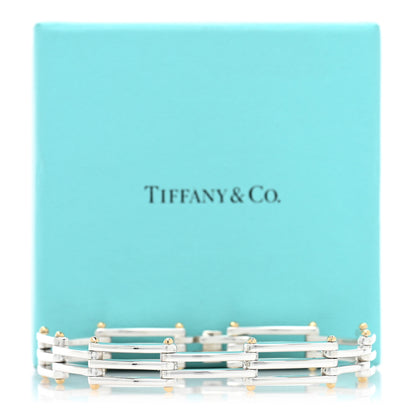 Tiffany Sterling Silver 18K Yellow Gold Gatelink Bracelet 4 of 4