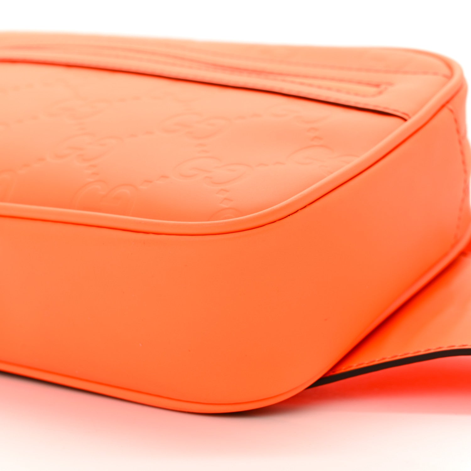 Gucci Rubber Effect Monogram GG Belt Bag New Orange Fluo 11 of 11