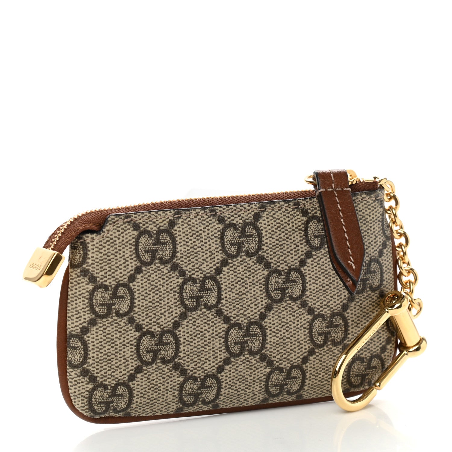 Gucci GG Supreme Monogram Key Case Beige Ebony Cuir 3 of 9