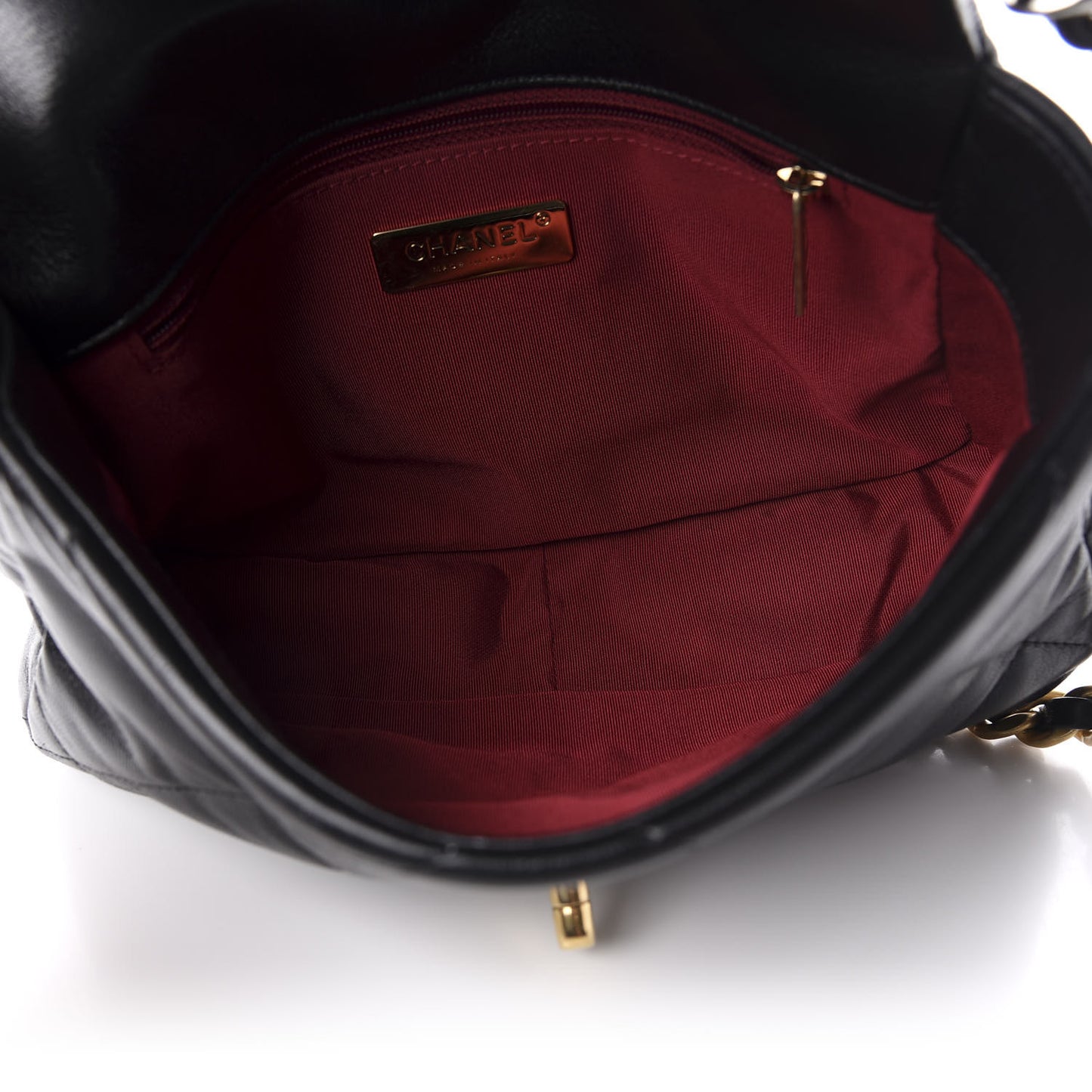 Goatskin Quilted Medium 19 Flap Black