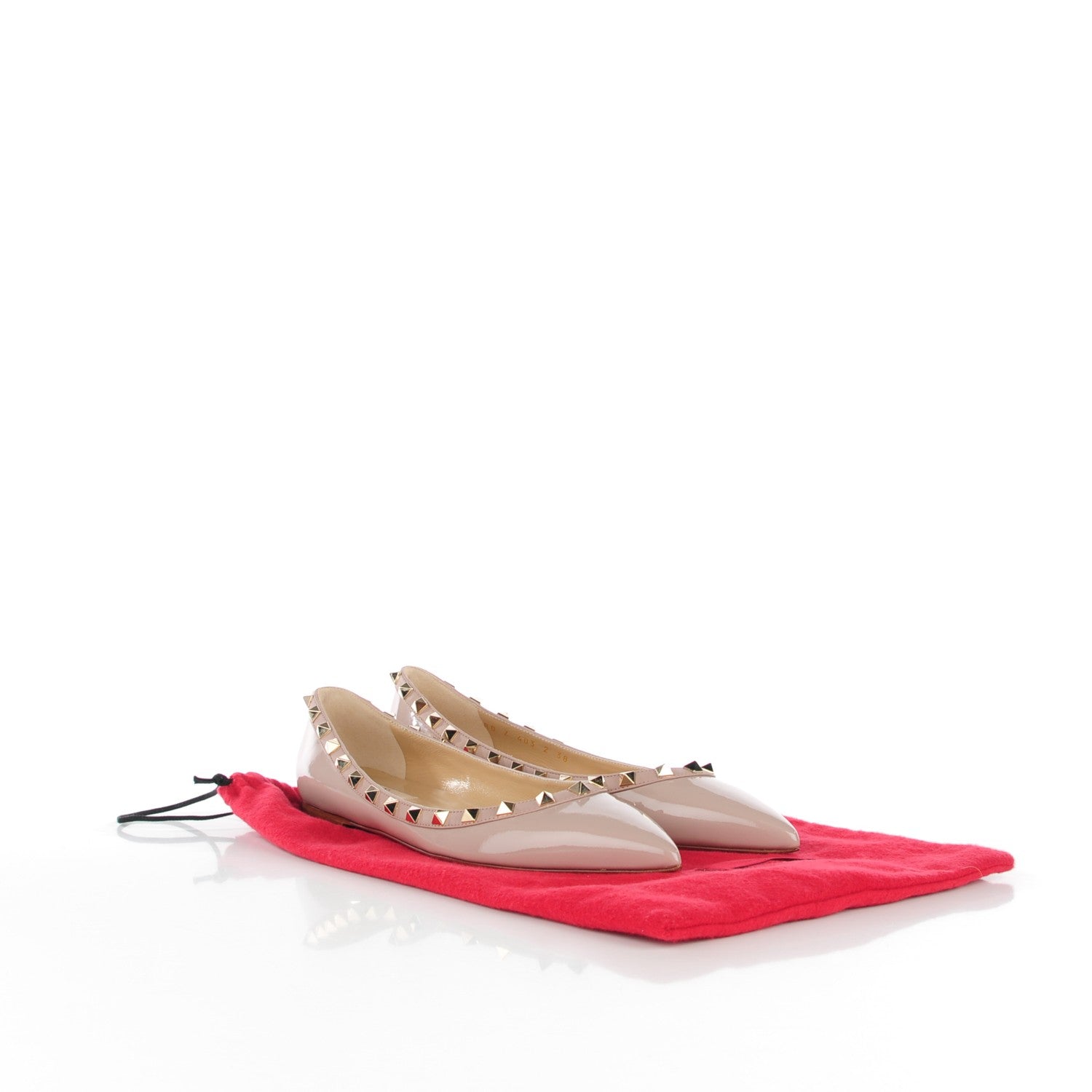 Valentino Garavani Patent Rockstud Ballerina Flats 38 Poudre 9 of 9