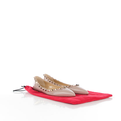 Valentino Garavani Patent Rockstud Ballerina Flats 38 Poudre 9 of 9