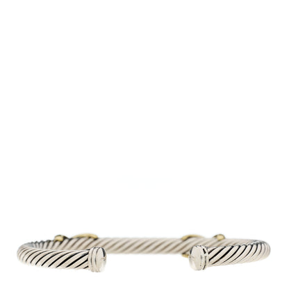 David Yurman Sterling Silver 14K Yellow Gold 5mm Double X Cable Bracelet 2 of 3