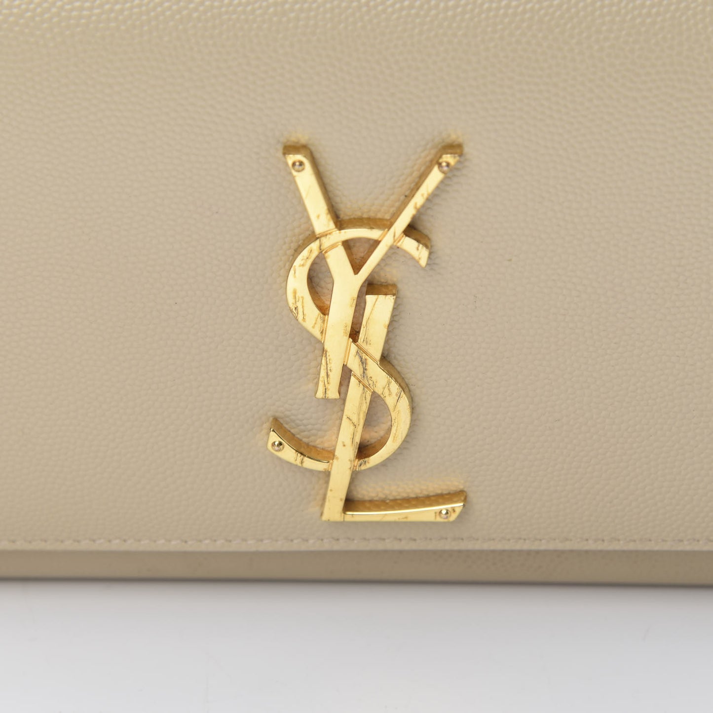 Grain De Poudre Classic Monogram Cassandre Clutch Nude Powder