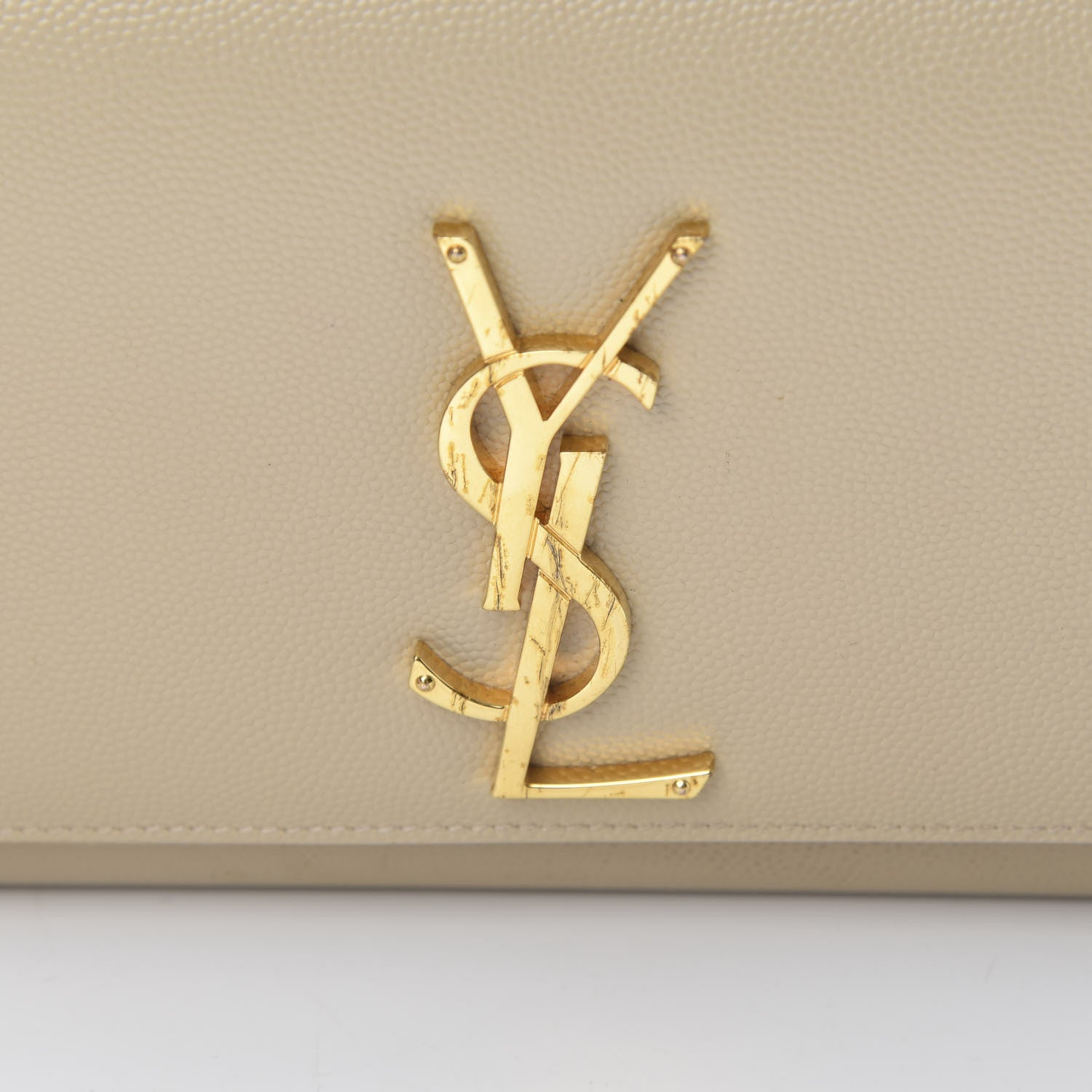 Saint Laurent Grain De Poudre Classic Monogram Cassandre Clutch Nude Powder 13 of 14