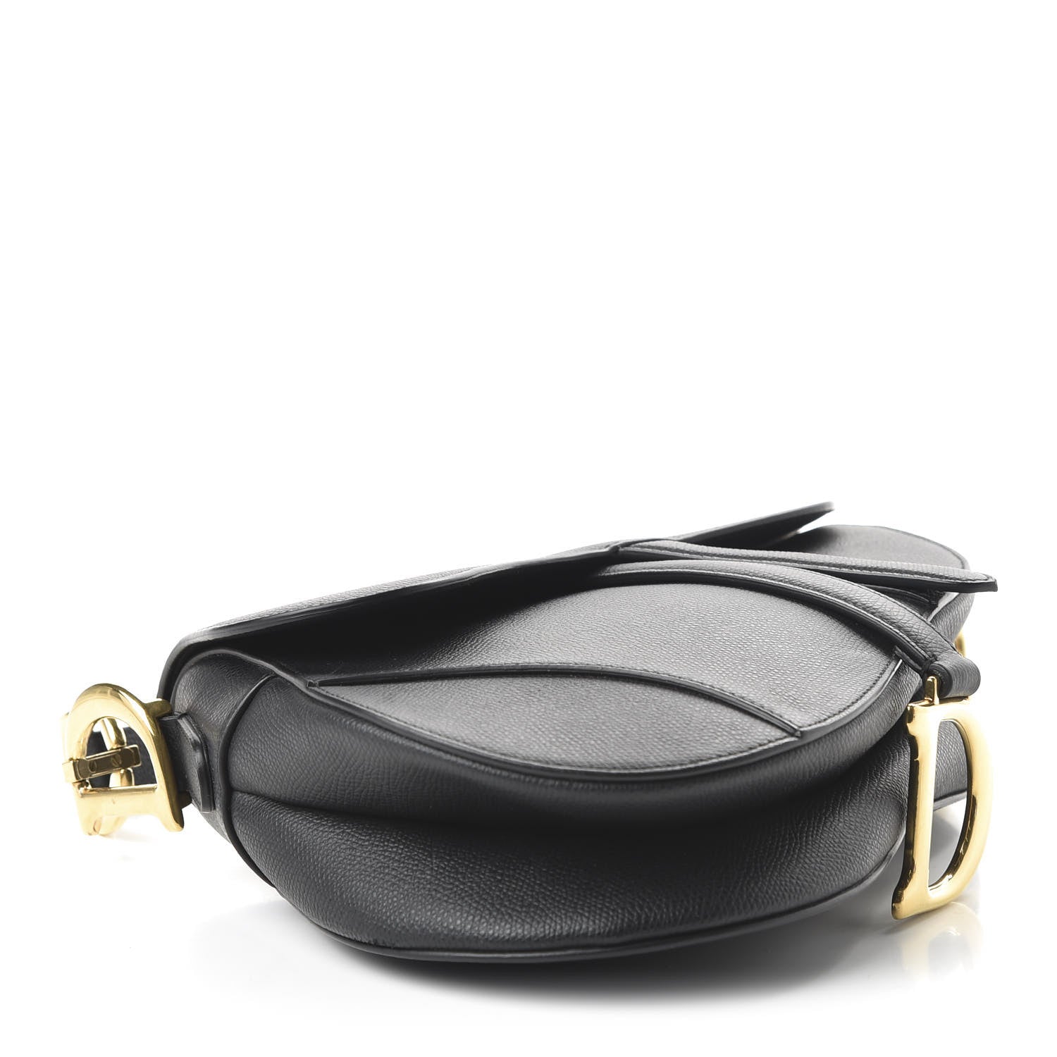 Christian Dior Grained Calfskin Saddle Bag Black 4 of 11