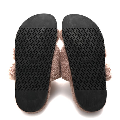Hermes Woolskin Womens Chypre Sandals 40 Bois De Santal 6 of 9