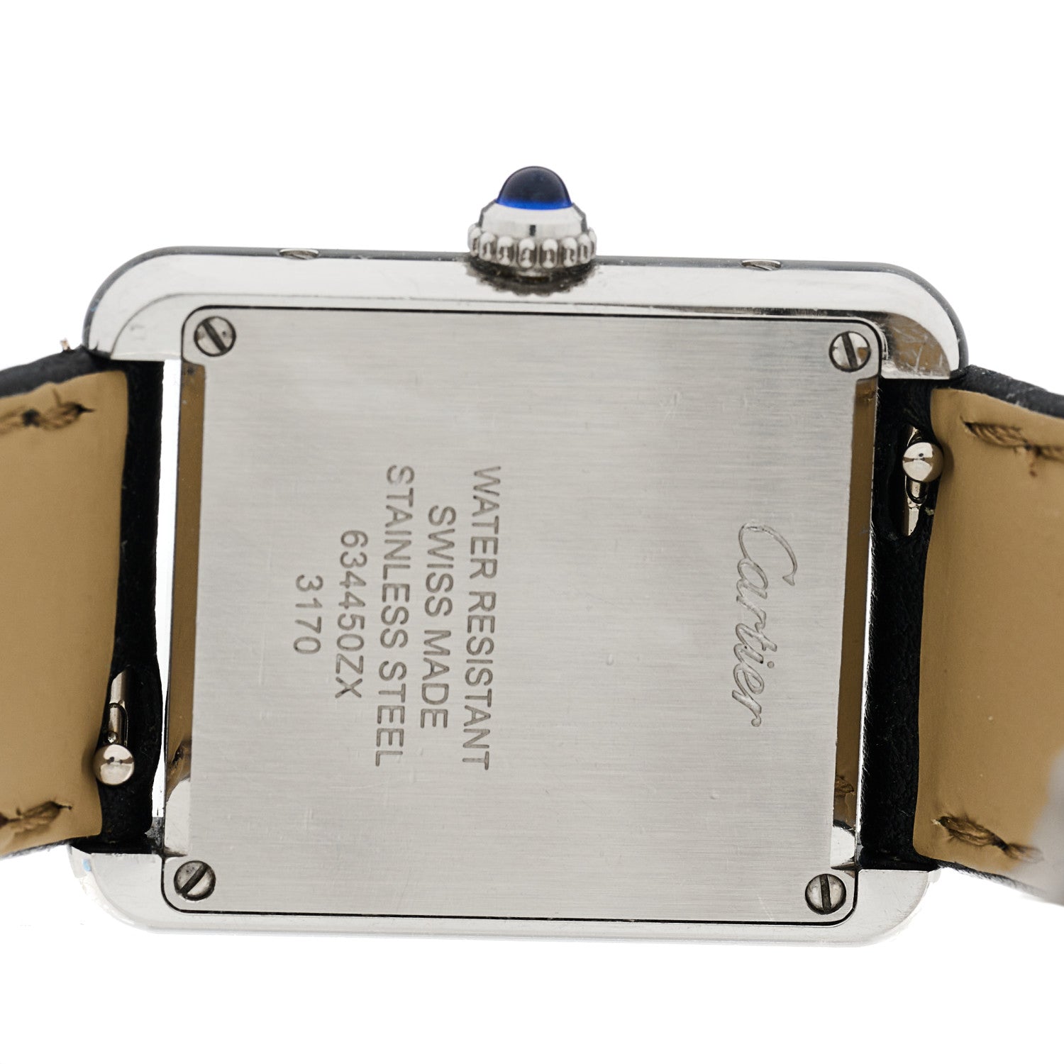 Cartier Stainless Steel Calfskin 24mm Tank Solo Quartz Watch 4 of 4