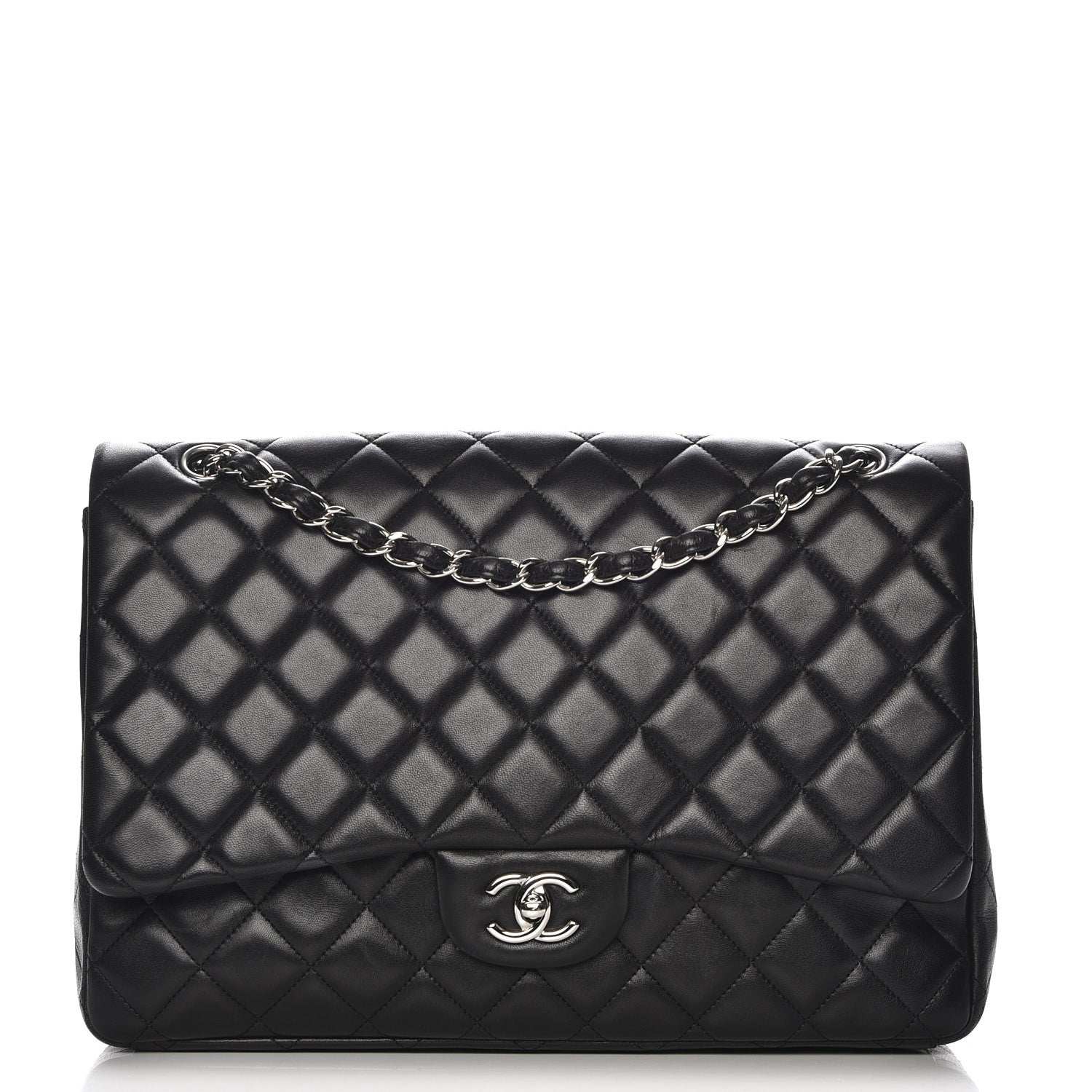 Chanel Lambskin Quilted Maxi Single Flap Black 1 of 7