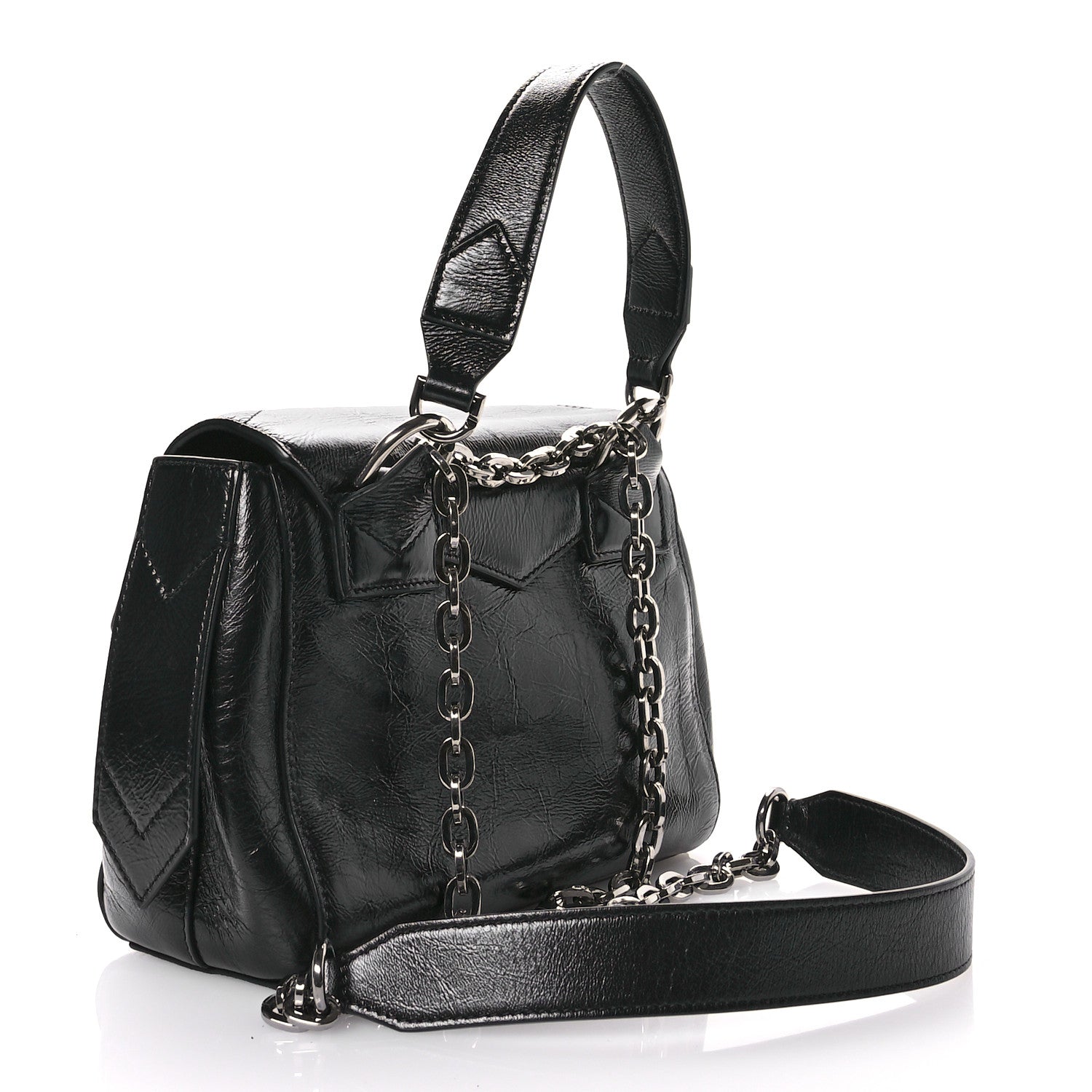 Givenchy Creased Patent Calfskin Small ID Flap Black 3 of 10
