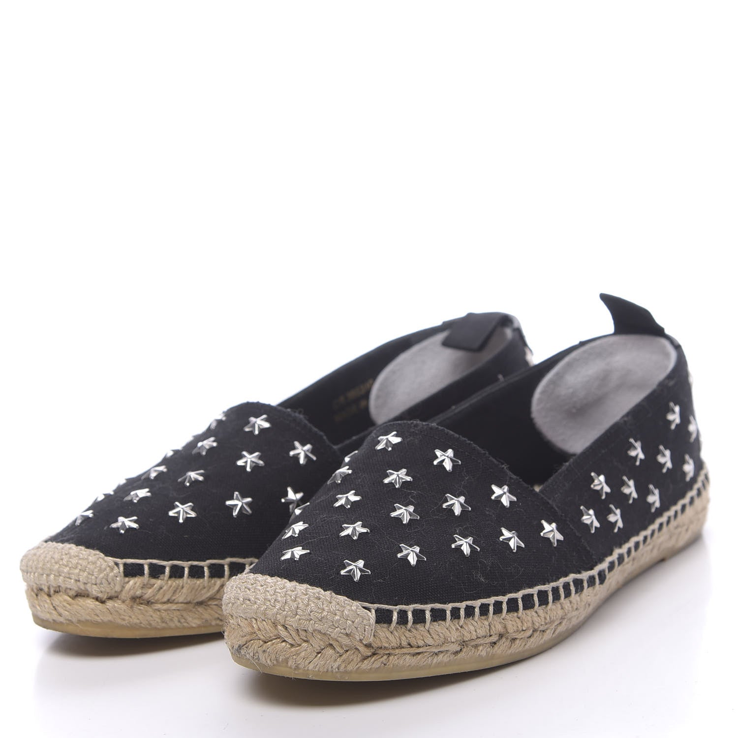 Saint Laurent Canvas Star Studded Espadrilles 36 Black 3 of 11