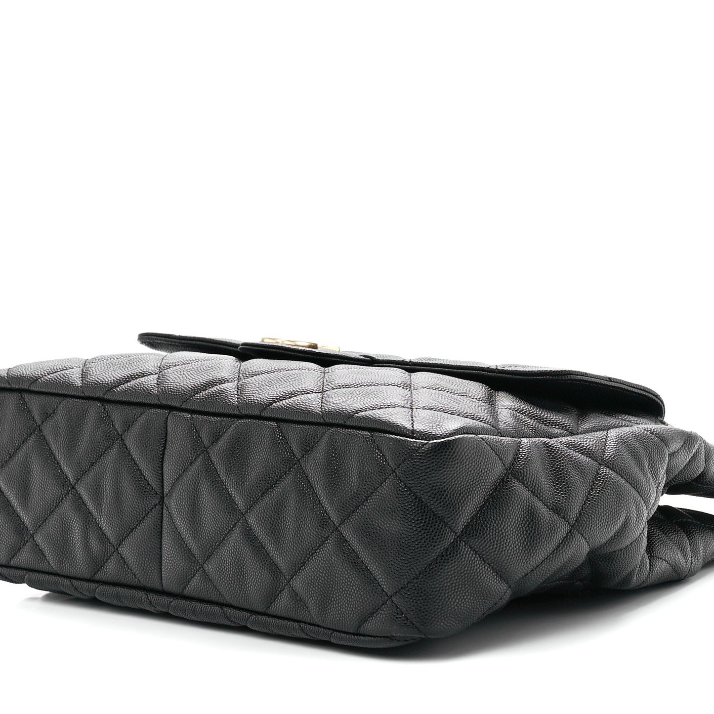Caviar Quilted Large Wavy CC Hobo Black