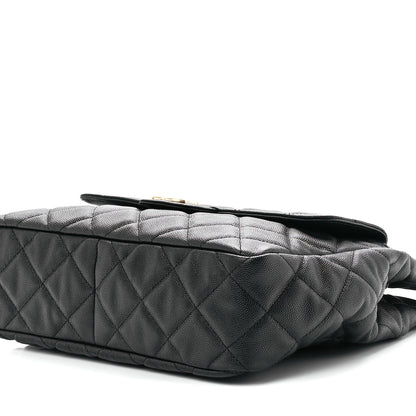 Chanel Caviar Quilted Large Wavy CC Hobo Black 9 of 11