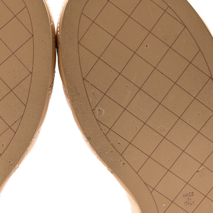 Chanel Lambskin Quilted Camelia CC Wedge Sandal Mules 38 Beige 10 of 15
