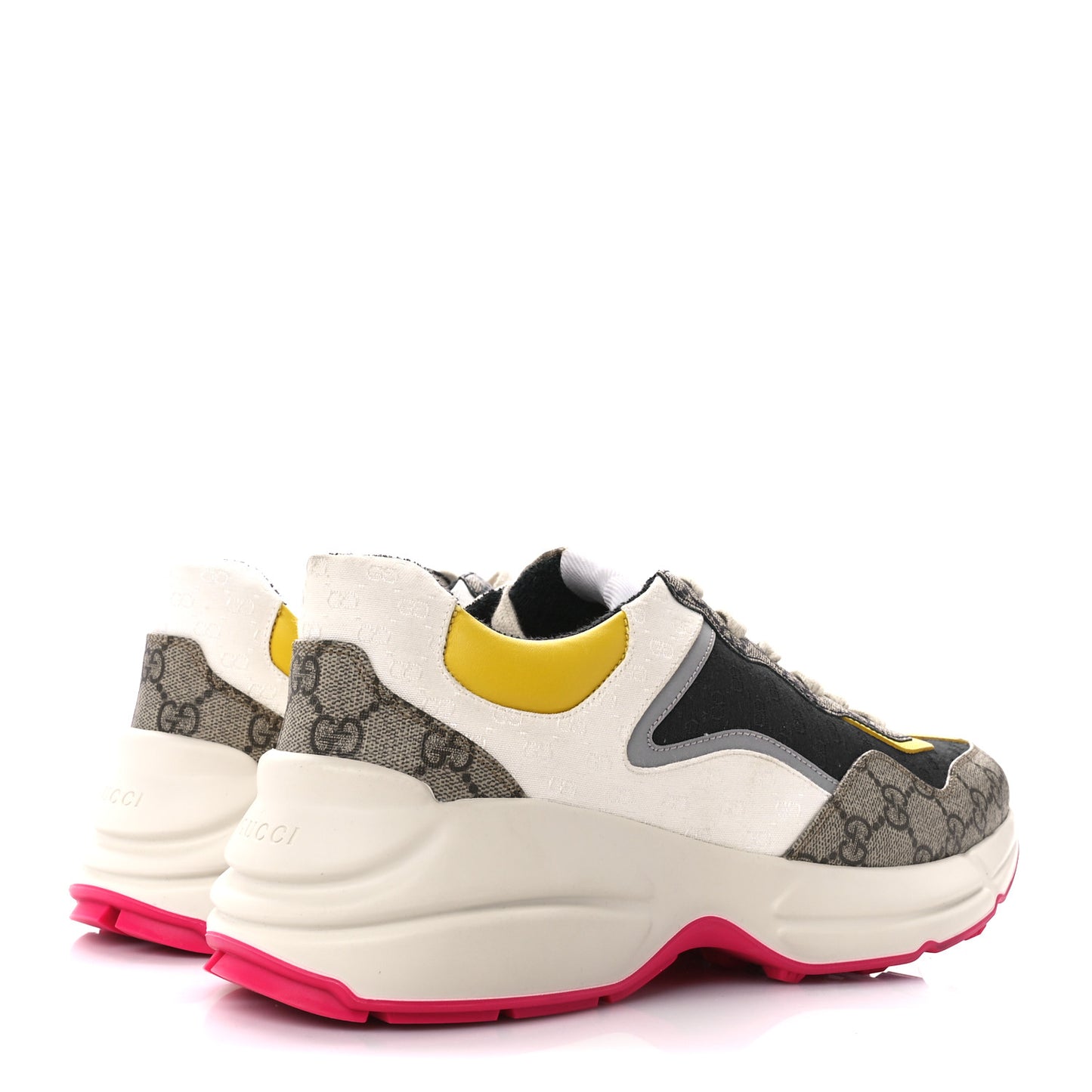 GG Supreme Monogram Mix Monogram Mens Rhyton Sneakers 8 London Blue Beige Sun Yellow