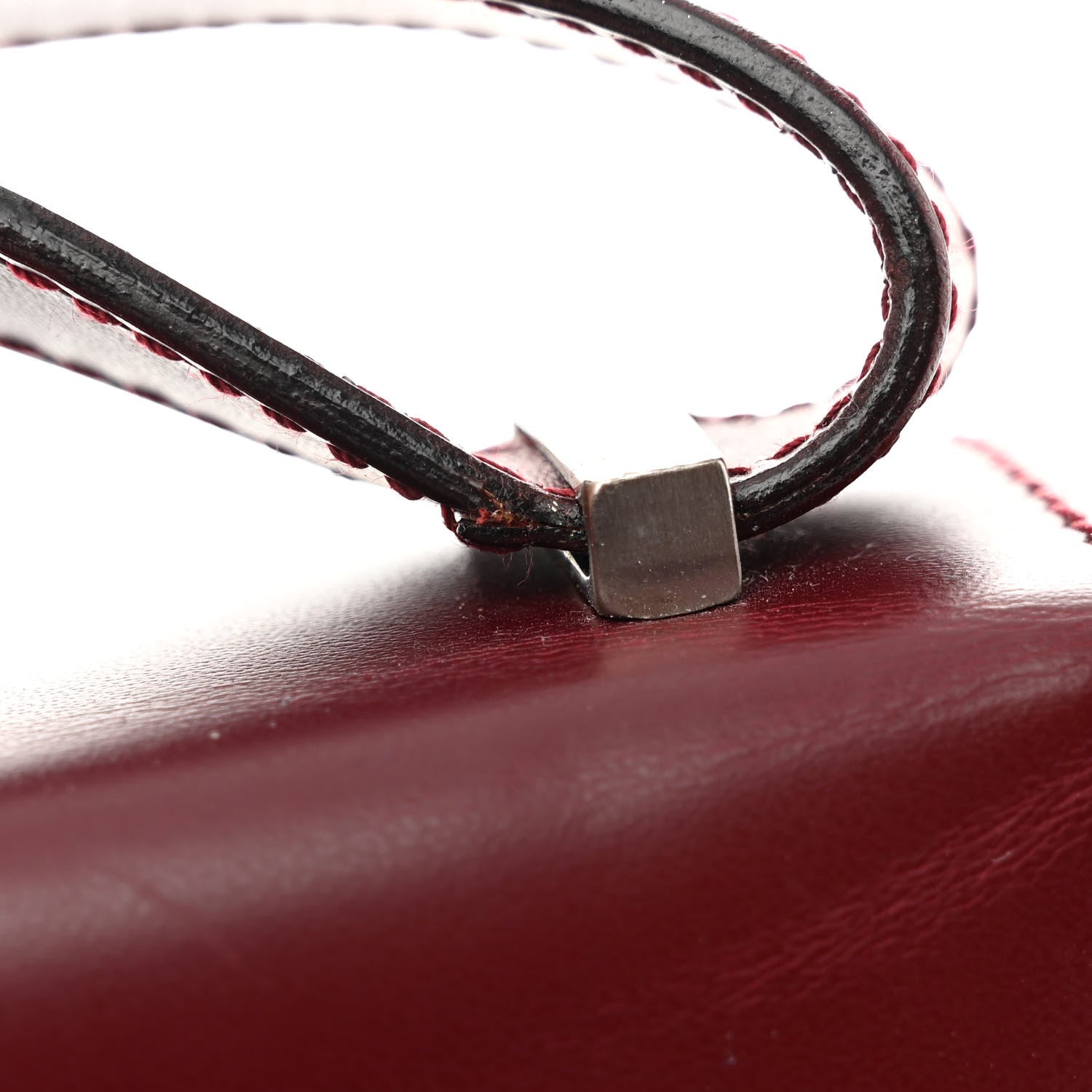 Salvatore Ferragamo Calfskin Gancio Shoulder Bag Burgundy 10 of 11