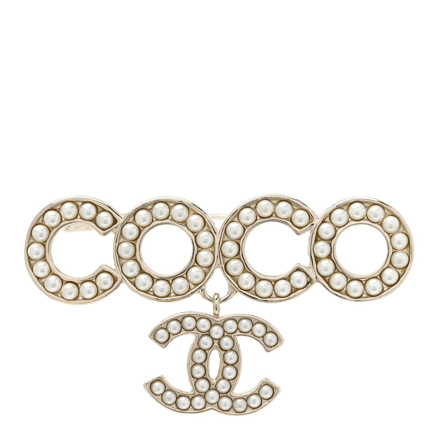 Chanel Pearl Coco Brooch Gold 1 of 3