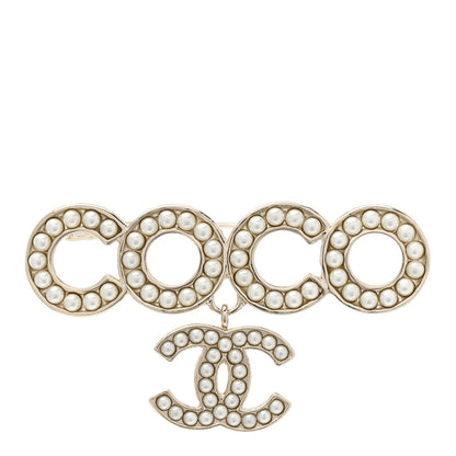 Chanel Pearl Coco Brooch Gold 1 of 3