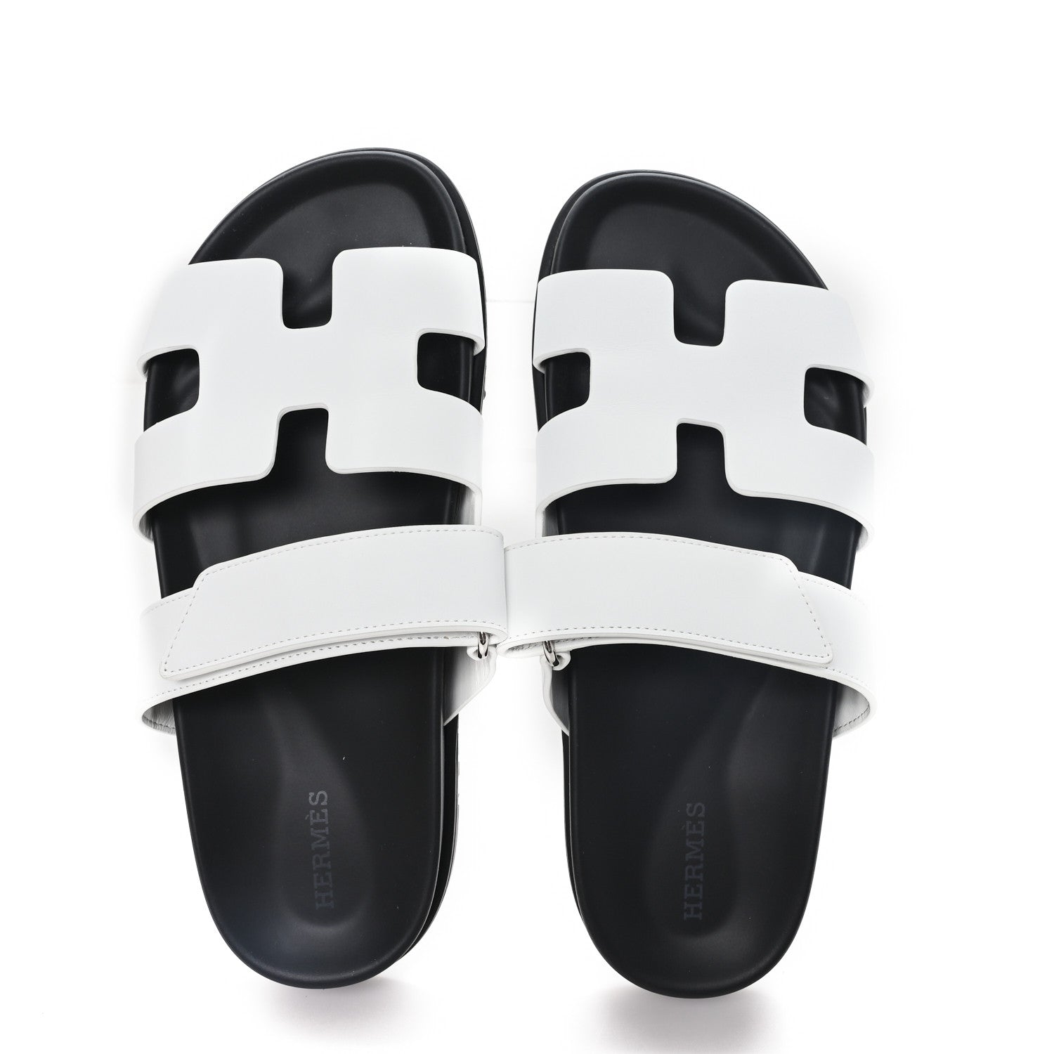 Hermes Calfskin Womens Chypre Sandals 38.5 White 2 of 9