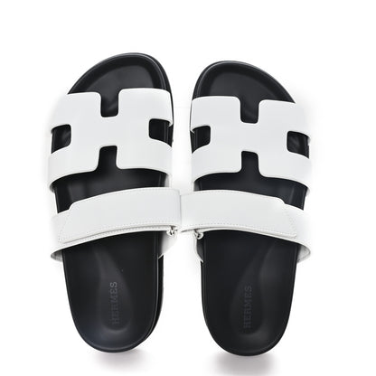 Hermes Calfskin Womens Chypre Sandals 38.5 White 2 of 9