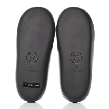 Louis Vuitton Calfskin Logo Sunbath Slide Sandals 36 Black 5 of 8