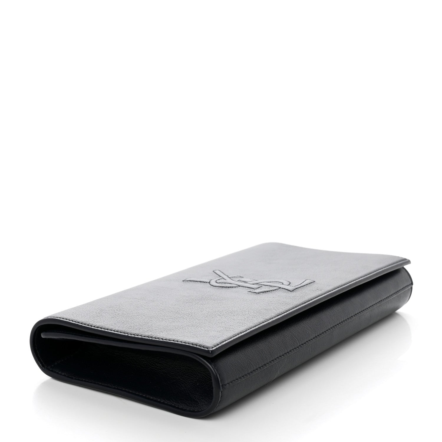 Saint Laurent Calfskin Monogram Large Belle De Jour Clutch Navy 4 of 7