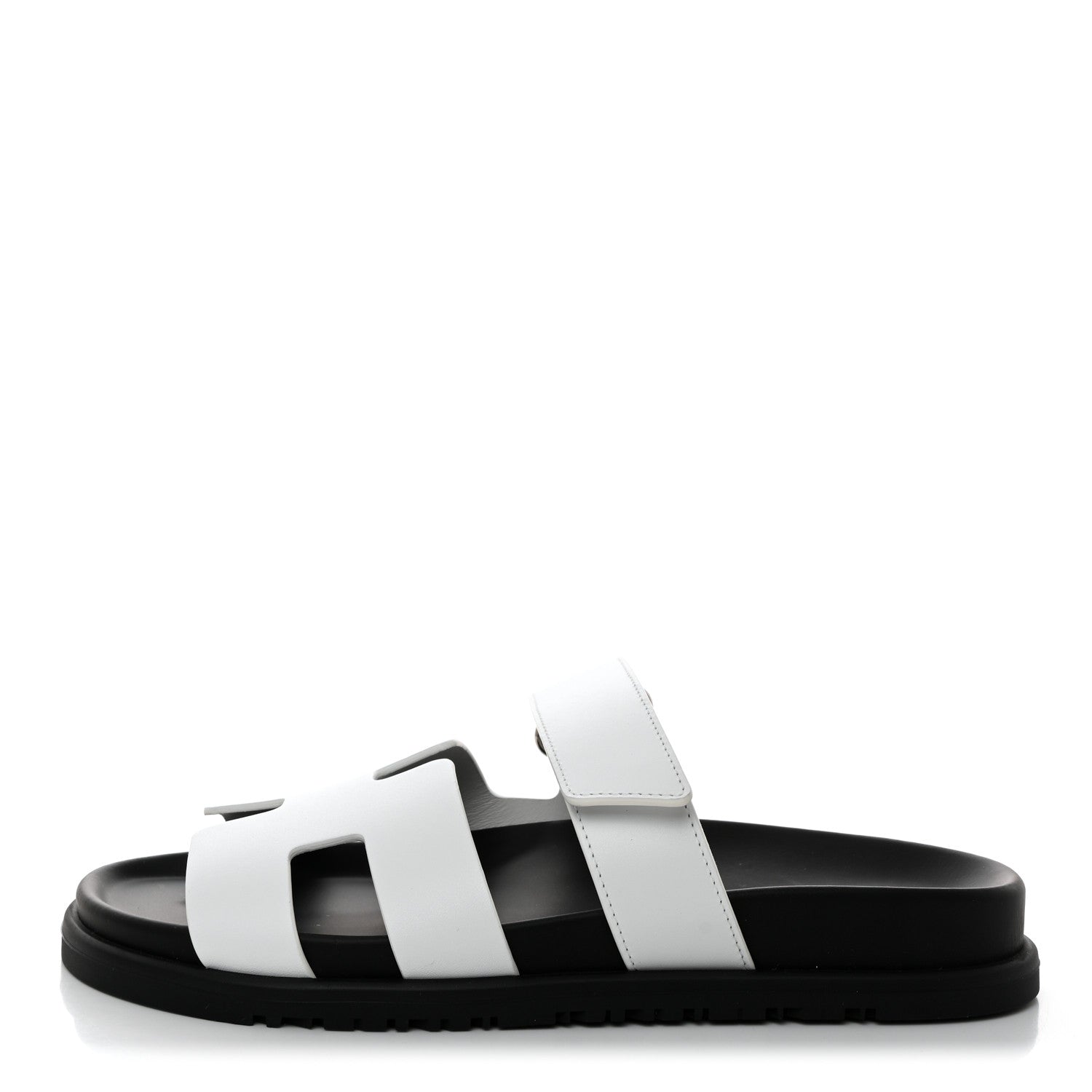 Hermes Calfskin Womens Chypre Sandals 38 White 1 of 9