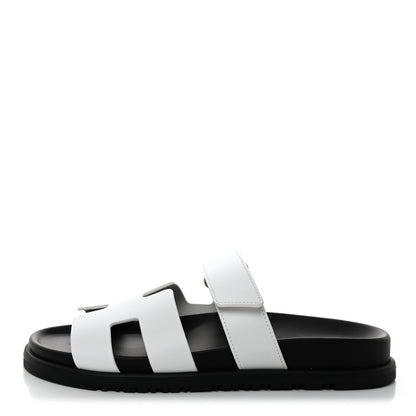 Hermes Calfskin Womens Chypre Sandals 38 White 1 of 9