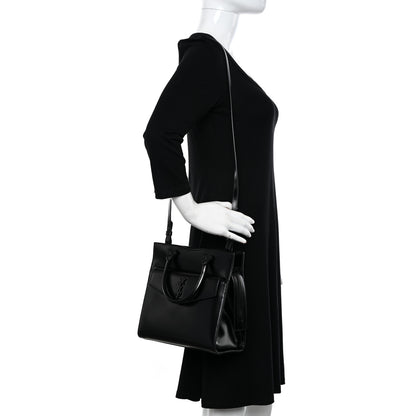 Saint Laurent Shiny Calfskin Small Uptown Tote Black 2 of 9