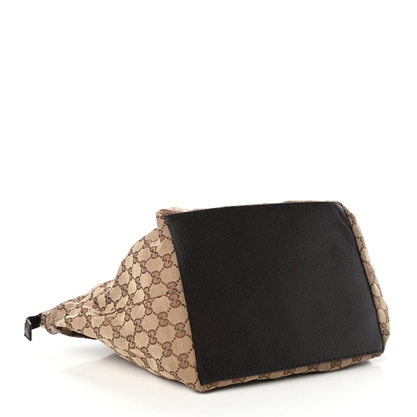 GG Monogram Medium Web Handle Bucket Tote Dark Brown
