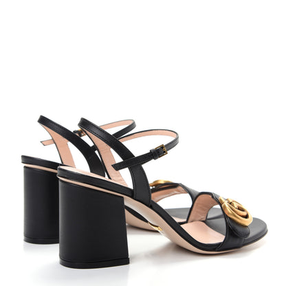 Gucci Lifford Calfskin GG Marmont Ankle Wrap 75mm Sandals 36.5 Black 4 of 11