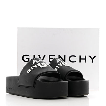Givenchy Rubber Logo 101 Dalmatians Print Platform Slides 39 Black 12 of 12
