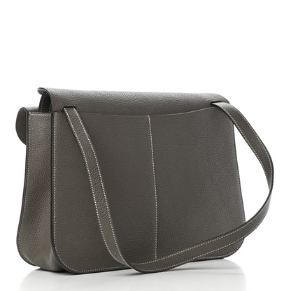 Hermes Taurillon Clemence Halzan 31 GM Etain 2 of 6