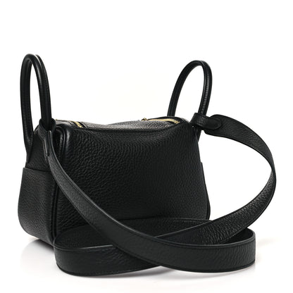 Hermes Taurillon Clemence Mini Lindy 20 Black 3 of 11
