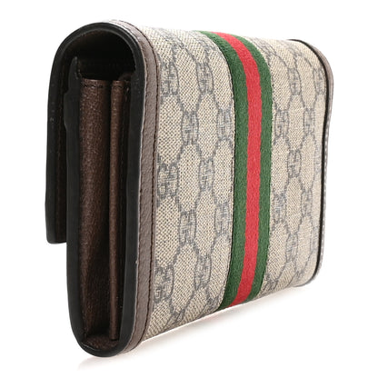 Gucci GG Supreme Monogram Web Ophidia Continental Wallet Brown 3 of 8