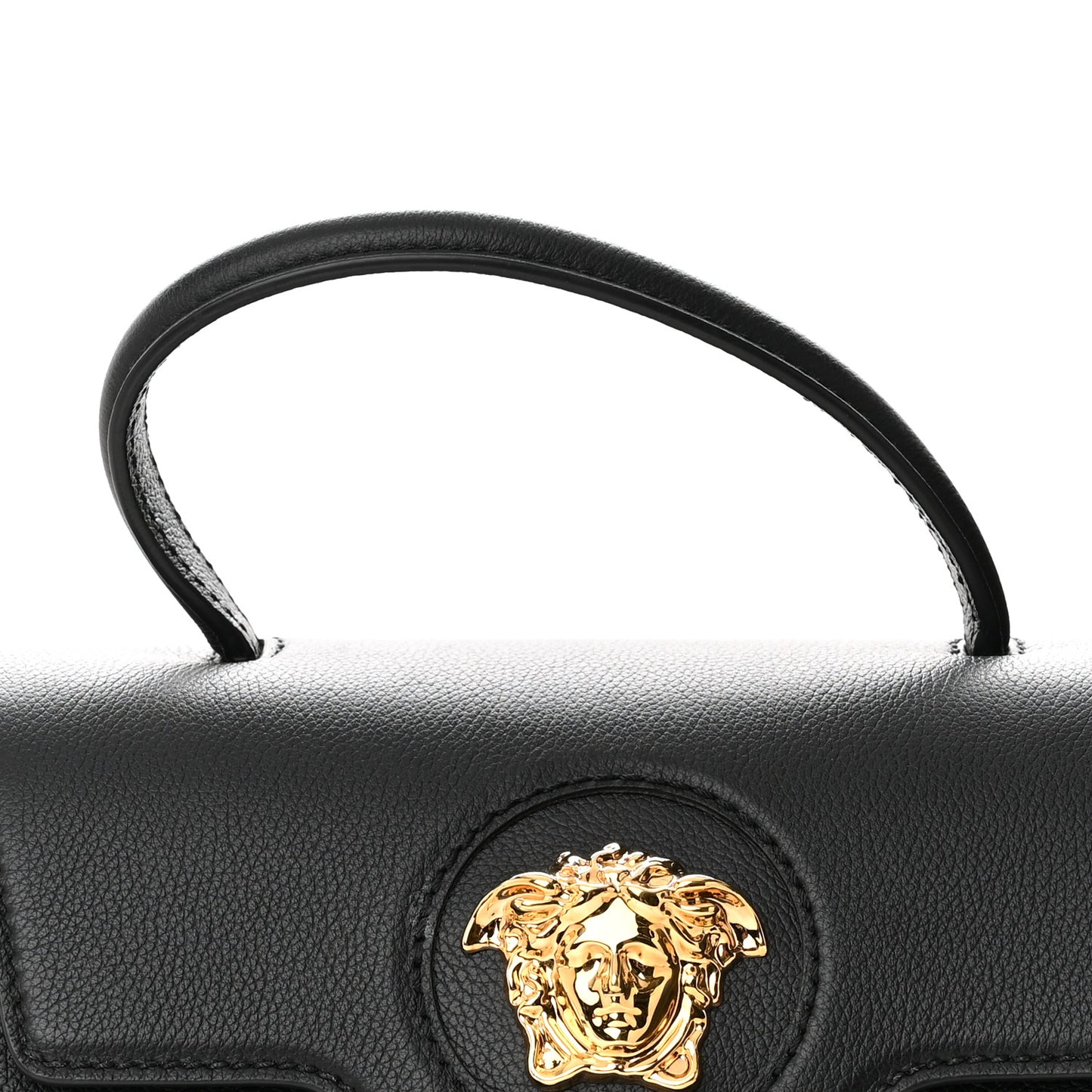 Calfskin Medium La Medusa Top Handle Handbag Black