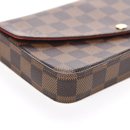 Louis Vuitton Damier Ebene Pochette Felicie Chain Wallet 9 of 11