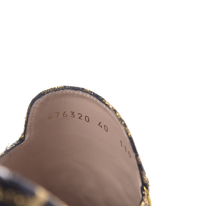 Gucci Lurex Jacquard Leopard Embroidered Princetown Slippers 40 Black Gold 7 of 10