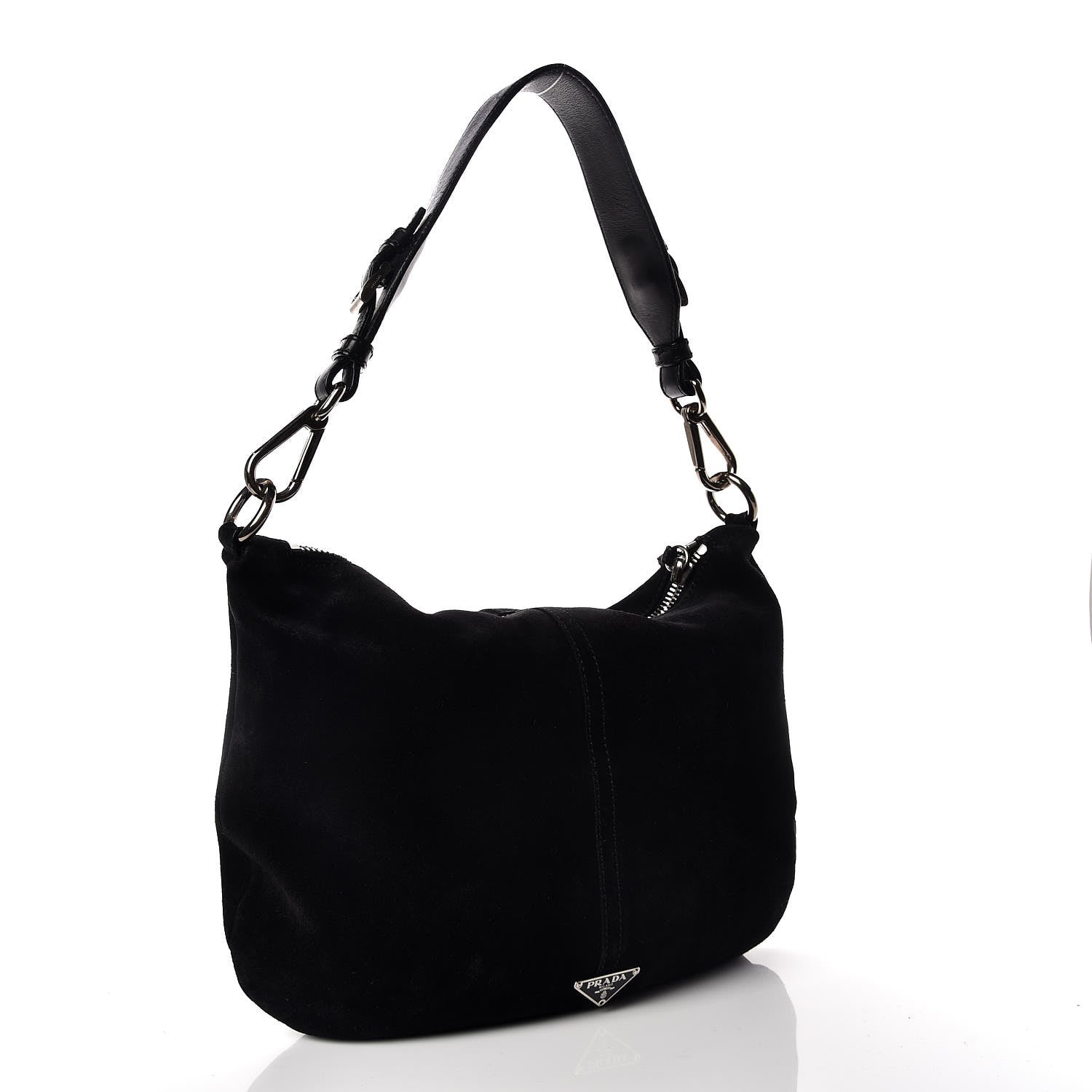 Prada Scamosciato Suede Hobo Black 3 of 13