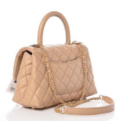 Chanel Caviar Quilted Mini Coco Handle Flap Beige 3 of 10