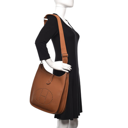 Hermes Taurillon Clemence Evelyne III GM Gold 2 of 10