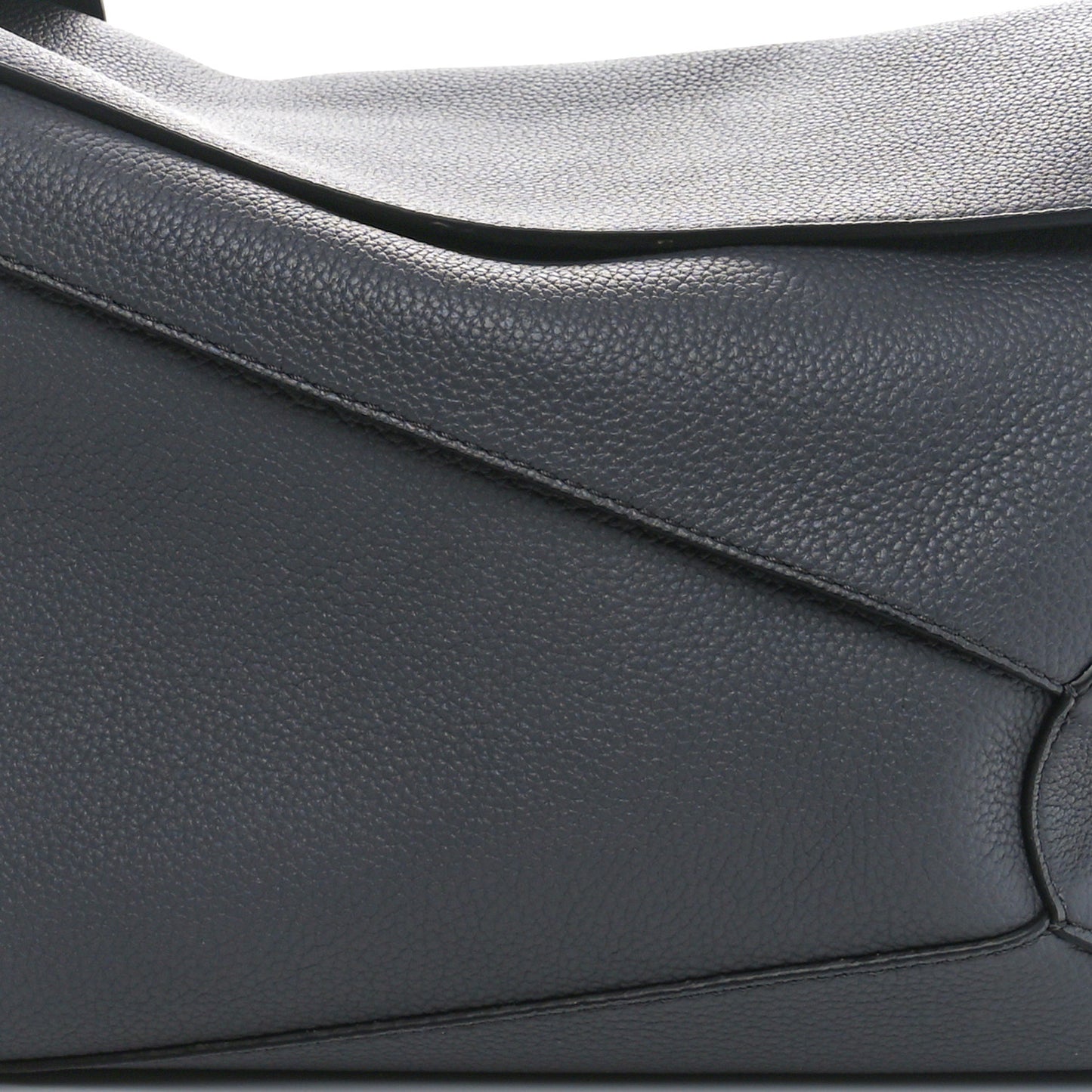Calfskin Large Puzzle Edge Bag Dark Grey