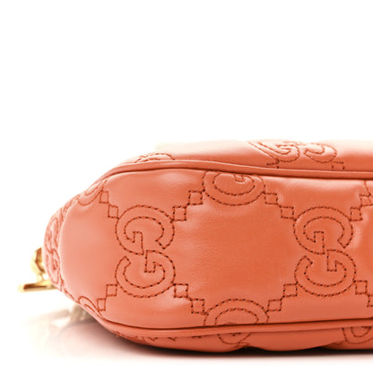 Gucci Calfskin GG Matelasse Chain Handbag Deep Orange Natural 10 of 12