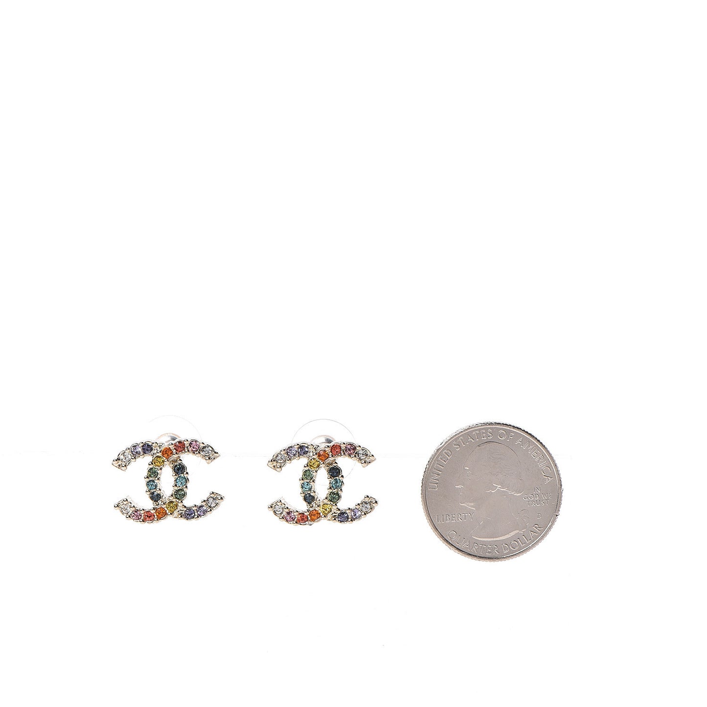 Crystal Over The Rainbow CC Earrings Gold Multicolor