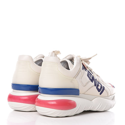 Fendi X FILA Vitello Mania Painted Womens Chunky Sneakers 40 Ice White Caipiroska Blueberry 4 of 9