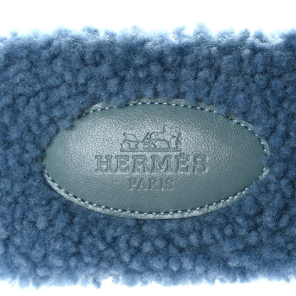 Hermes Woolskin Oran Sandals 39 Bleu 7 of 8