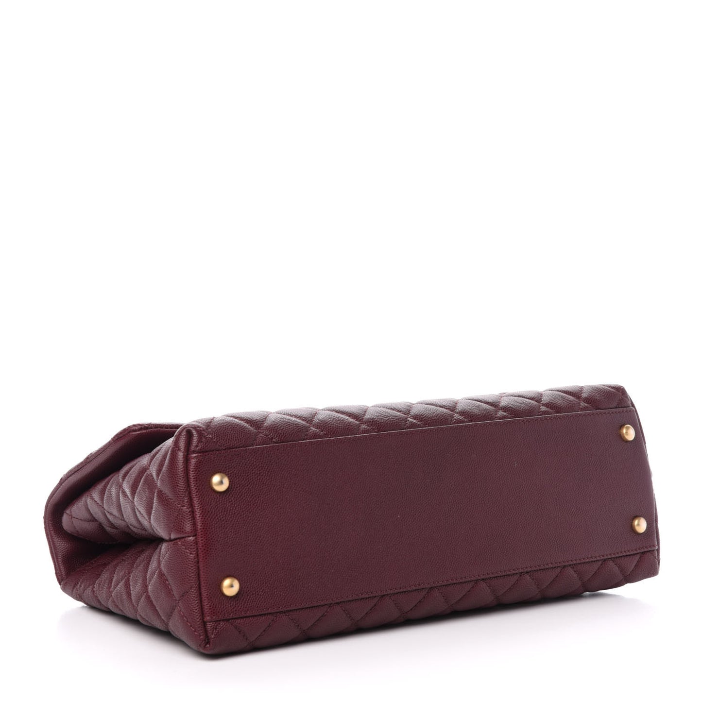 Caviar Lizard Quilted Medium Coco Handle Flap Burgundy